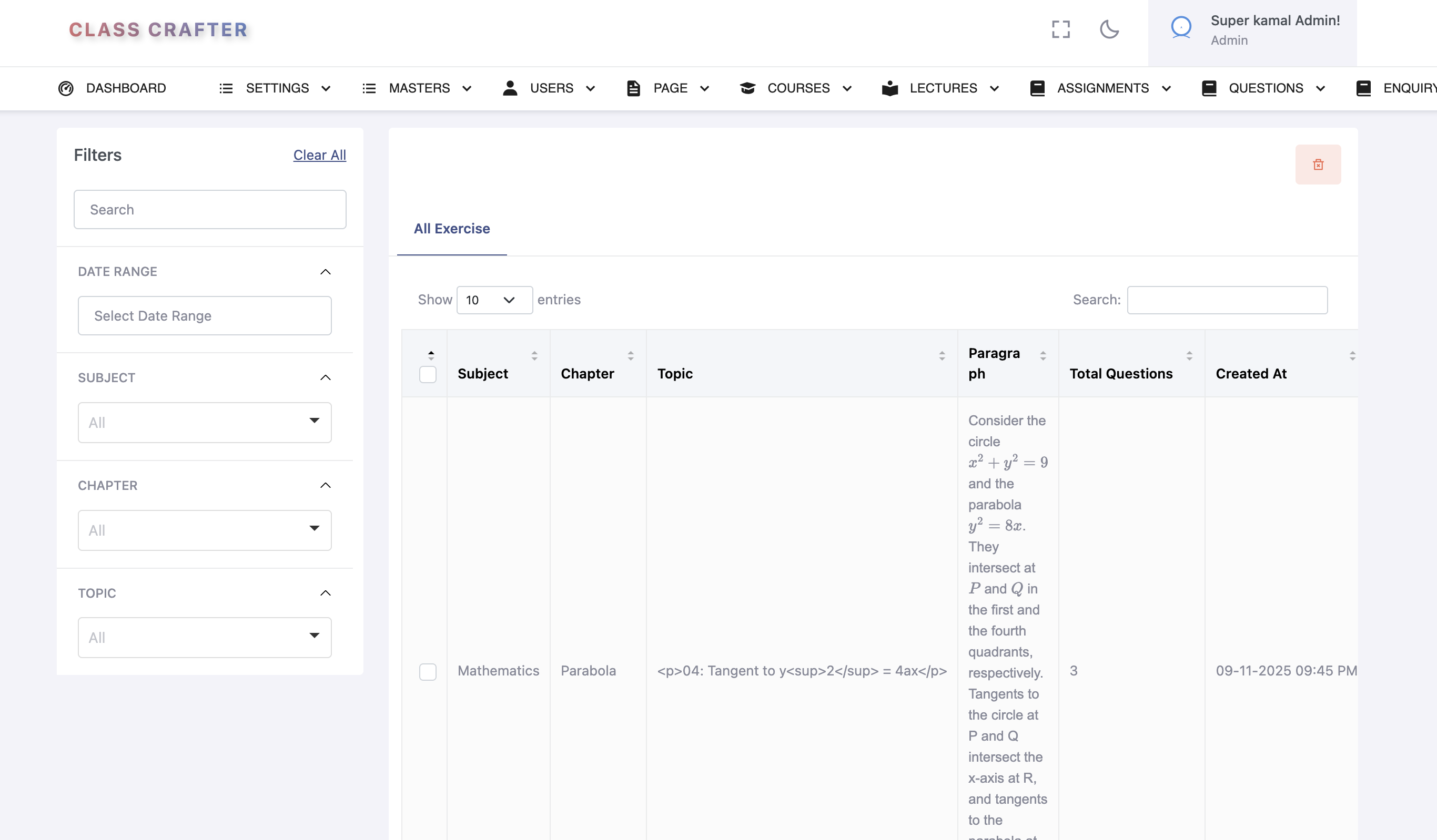 JEE Mains Mathematics Mastery Course